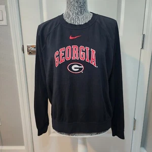 Nike Georgia Adult Medium Sweatshirt Varsity Fleece Crew Swish In The Middle - Picture 1 of 12