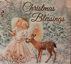 Angel With Deer Christmas Card approx 4.75x6.75 Christmas Blessings 4 Cards