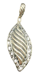 Ciondolo Carolyn Pollack Relios a forma di foglia argento sterling 925 filigrana rotolo - Foto 1 di 19