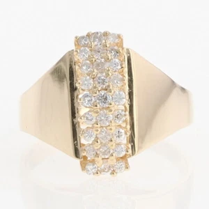 .32ctw Round Cut Diamond Cluster Statement Ring 14k Yellow Gold Size 8.5 - Picture 1 of 6