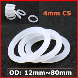 O-Ringe Dichtringe Dichtungsringe 12 bis 80mm Schnurstärke 4mm Silikon Dichtring - Picture 1 of 10