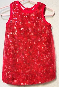 Truly Scrumptious Heidi Klum 2T Red Sequin Dress Dressy 4th Of July Bling - Picture 1 of 10
