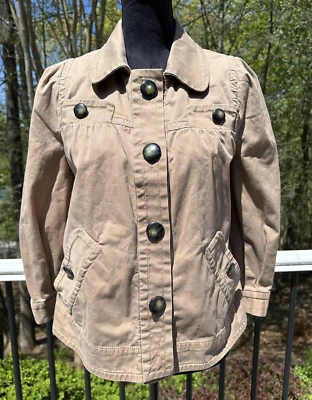 Chaqueta de algodón Marc By Marc Jacobs para mujer marrón grande con botones delanteros talla 4 Foto 1 de 4