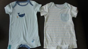 M&S Short Rompers Playsuits Set of 2 Whale/Petit Bebe 3-6m 69cm Blue Mix BNWoT - Picture 1 of 1