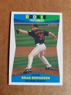 BRAD BERGESEN 2009 TOPPS HERITAGE HIGH ROOKIE PERFORMERS RC ORIOLES #RP-11 QTY  - Image 1 of 2