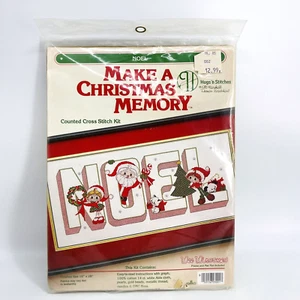VINTAGE UMARMUNGEN & STICHE NOEL MAKE A WEIHNACHTSGEDÄCHTNIS GEZÄHLTER KREUZSTICH-KIT - NOS - Bild 1 von 11
