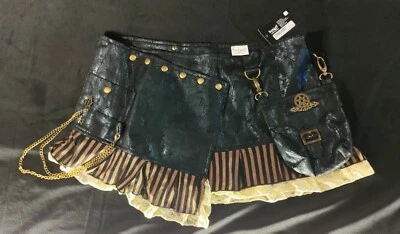 NWT Spirit Steampunk Gothic Lace And Chains Wrap Mini Skirt Halloween Cosplay - Image 1 of 4