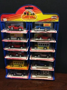 Rare Guisval Die cast Miniature Car Lot Of 12 With Display/Holder Opened - Picture 1 of 12