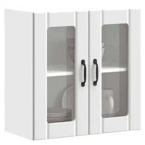 vidaXL Kitchen Wall Cabinet with Glass Door Lucca White Engineered Wood BMG - Picture 1 of 10