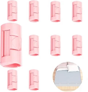 10 Pack Bed Sheet Grippers,Bed Clips with Two-Speed Adjustment,Sheet... - Picture 1 of 7