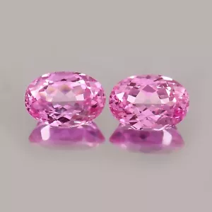 13x9mm Earring Pair – AAA Ceylon Padparadscha Sapphire Oval Cut Gemstones Ring - Picture 1 of 20