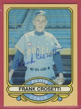 1969 SEATTLE PILOTS FRANK CROSETTI AUTOGRAPHED SIGNED 1983 RENATA GALASSO CARD