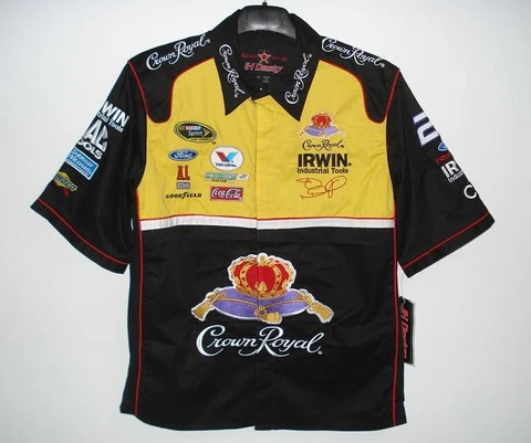 Nascar Jamie McMurray Crown Royal Embroidered Pit Shirt Crew JH Design SM Cover