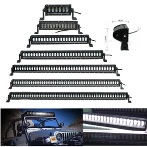 11-55" Single Row Led Work Light Bar Hi Low Beam Fit For Jeep Trucks SUV 12V 24V - Picture 1 of 20
