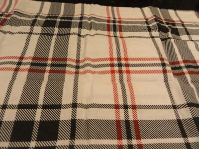 new 2 Standard Plaid Flannel Pillow Cases black white red Cotton Nice plaid bold - Image 1 of 4