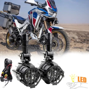 LED Auxiliary Spot Fog Light Assembly Kit - Honda CRF1000L crf1100 Africa Twin - Picture 1 of 15
