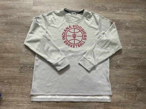 Adidas Indiana Hoosiers Sweatshirt IU XL Crewneck 2021 Basketball Sideline Gray Cover