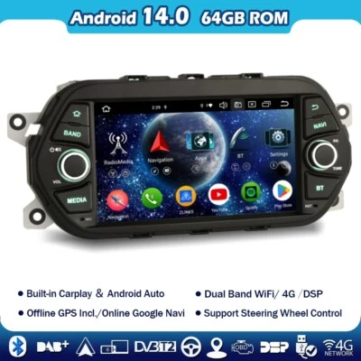 8 Kern Android 14 Autoradio Carplay Bluetooth Fiat Tipo Aegea Egea Dodge Neon - Bild 1 von 4