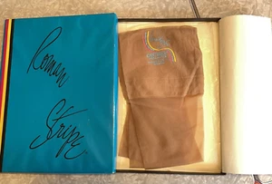 VTG NOS ROMAN STRIPE CANTRECE NYLON STOCKINGS LOVE LIGHT 10.5-11 + BOX SEAMLESS - Picture 1 of 6