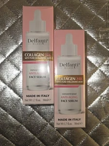 Suero facial antienvejecimiento Delfanti Milano colágeno 24 k 1,7 fl oz lote de 2 - Imagen 1 de 4