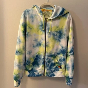 Aviator Nation blau & gelb Batik Hoodie - Small - Bild 1 von 1