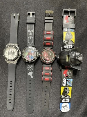 Batman Marvel Avengers Star Wars Watch Lot of 4 Non Working Untested - Image 1 of 4