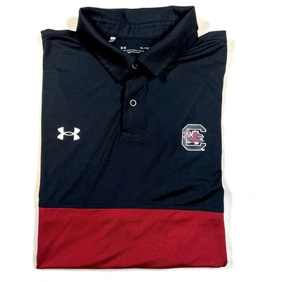 Under Armour South Carolina Gamecocks Drifit Polo Shirt Garnet/Black Sz XL - Image 1 of 4