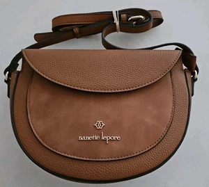 Nanette Lepore Umhängetasche vegan hellbraun Leder Top Flap NEU - Bild 1 von 6