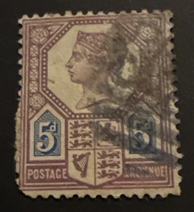 GB 1887-1900 QV 5d Purple Blue Used SG207a - Picture 1 of 2