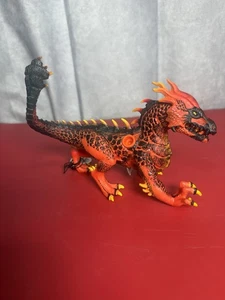 Schleich 2017 Eldrador Creatures Lava Dragon Figure Red Orange Black No Wings - Picture 1 of 3
