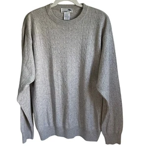 I Levrieri Cashmere Silk Sweater Cable Knit Sz L Crew Neck Italy Fisherman Soft - Picture 1 of 6