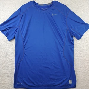 Nike Pro Combat Fitted Shirt Mens Size XLarge XL Dri Fit Blue - Picture 1 of 10