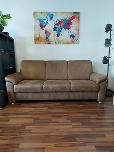 Couch Sofa 3-Sitzer Federkern braun - Bild 1 von 4