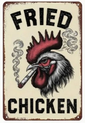 BANGIN' MEATS Humorous Fried Chicken Sign Aluminum Weatherproof Sign p1224