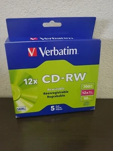Verbatim 12x CD-RW 5pack Disc Pack (M1) - Picture 1 of 7