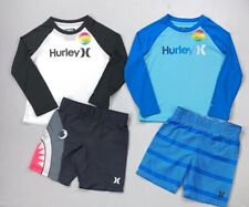 Boy's Toddler Hurley 2 Piece UPF 50+ H2O Dri Swim Long Sleeve Shirt Swimsuit 