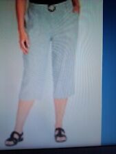 Women's Rivers, Size: 20, Linen Blend Culottes Pants, Mini Stripe, RRP: $49.99