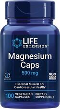 Life Extension Magnésium Capuchons 500mg 100 Végétarien Capsule Fatigue Muscle
