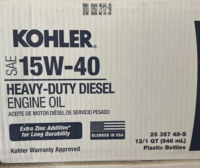 Корпус масла дизельного двигателя Kohler 25 357 47-S SAE 15W40 12 кварт - Изображение 1 из 2