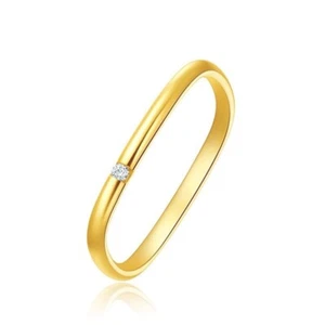 18 kt vergoldet 2 mm glatte quadratische Form Unisex Kristall Ehering Stapelring - Bild 1 von 3