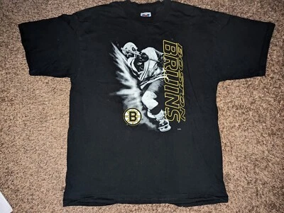 Camiseta Negra De Colección Boston Bruins Hockey NHL Talla XL 22X30 Foto 1 de 3