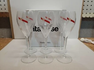 6 NEW ITALESSE TESTER CHAMPAGNE FLUTES - MADE IN ITALY PRE-OWNED/NEW - Picture 1 of 11