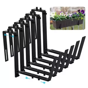 UP 8pc Adjustable Window Planter Box Brackets Universal Trough Window Box Holder - Picture 1 of 18