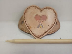 Haarspange - Leder HERZform mit Tenis...~*~[] - Bild 1 von 3