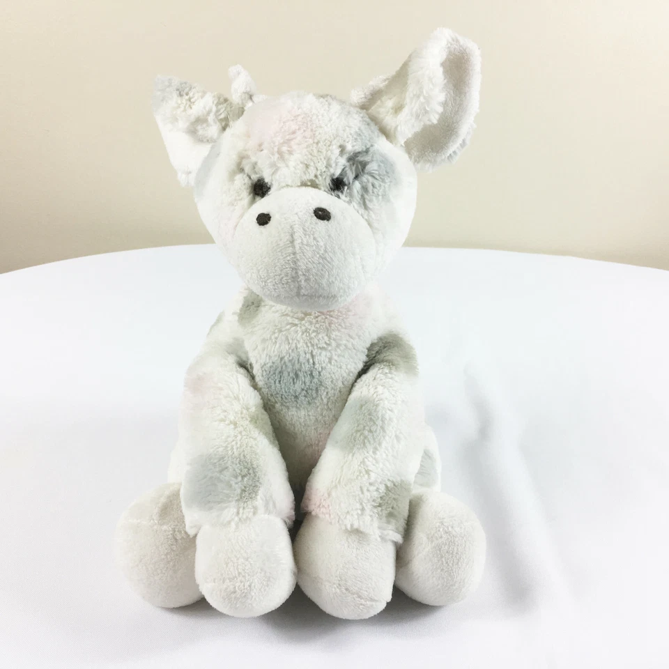 Brinquedo de pelúcia A109 Little Giraffe 2012 branco cinza manchas vaca 12" Lovey - Imagem 1 de 4