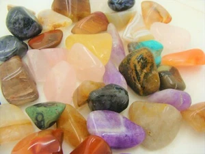 PREMIUM TUMBLED POLISHED MIX STONES - 1 LB Lots - Natural Crystals - Picture 1 of 4
