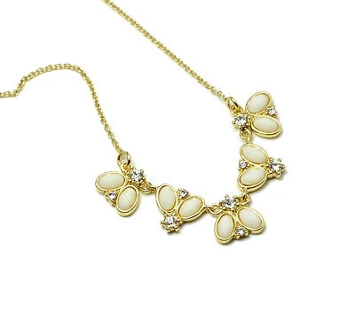 Kate Spade Floral Fete Necklace 16" + 2" extender Gold/Cream/Clear - Image 1 of 4