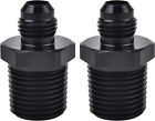 6AN Male Flare to 1/2" NPT Pipe Fittings Adapter Aluminum Straight Black 2PCS