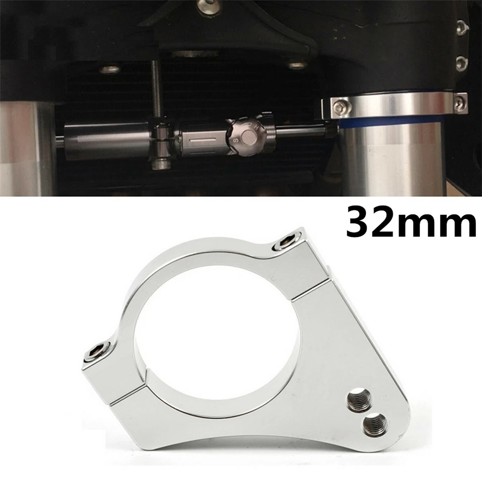 1x Amortiguador de dirección de aluminio para motocicleta 32 mm Soporte de horquilla Reducir vibración de palanca Foto 1 de 4