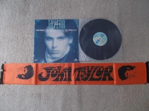 JOHN TAYLOR VINTAGE UK 1980'S CONCERT SCARF+ "I DO WHAT I DO" 33 EP 1986 RECORD - Picture 1 of 7